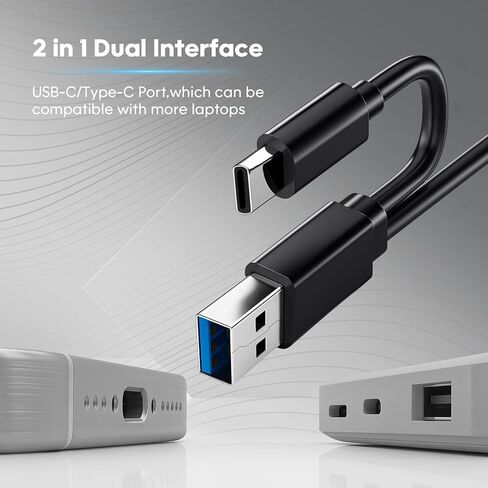 External CD/DVD Drive for Laptop,CD Burner for PC,Ultra-Slim DVD Player for Laptop,USB 3.0 Type C Portable CD Player +/-RW CD ROM Reader Writer Disk for Desktop Windows 11/10/8/7 Mac in Saudi Arabia