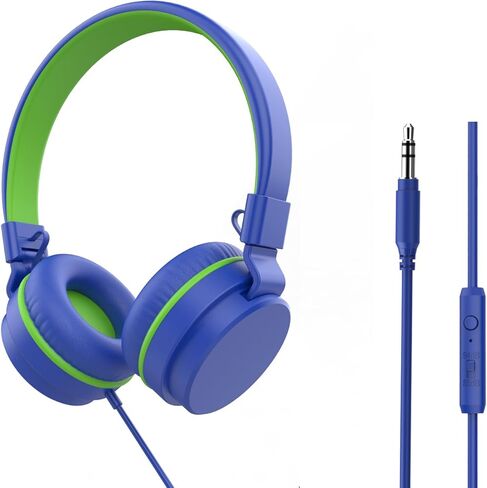 Kids Headphones,On-Ear Wired Headphones for Kids with Mic,85/94dB Volume Limiter Headphone for Girls Boys Children,3.5mm Wired Cord Foldable Headphone for Learning&Entertainment (Purple) in Saudi Arabia