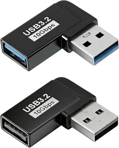 USB 90 Degree Adapter 90 Degree Left and Right Angle USB 3.0 Male to Female Expansion Adapter Extender Connector for Connecting Mobile Hard Disk, U Disk, Wireless Network Card, Mouse, Keyboard in Saudi Arabia