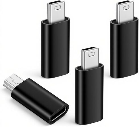 4pack Mini USB to USB C Adapter, Usbc to USBA dapter USB-Mini to-Usbc Adapter Supports Charge & Data Sync Compatible with Digital Camera,GPS Receiver,Dash Cam,Mp3 Player and Other Device in Saudi Arabia