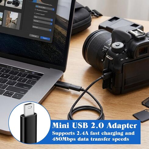 4pack Mini USB to USB C Adapter, Usbc to USBA dapter USB-Mini to-Usbc Adapter Supports Charge & Data Sync Compatible with Digital Camera,GPS Receiver,Dash Cam,Mp3 Player and Other Device in Saudi Arabia