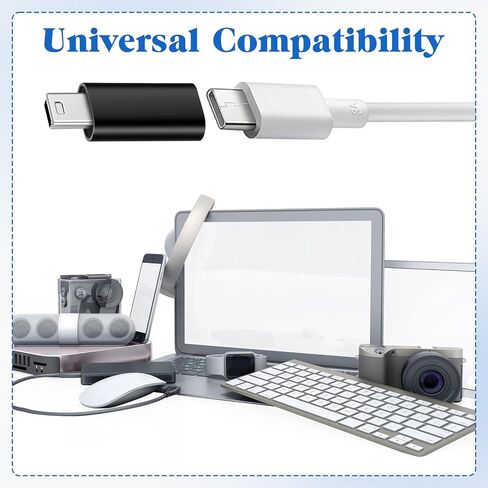 4pack Mini USB to USB C Adapter, Usbc to USBA dapter USB-Mini to-Usbc Adapter Supports Charge & Data Sync Compatible with Digital Camera,GPS Receiver,Dash Cam,Mp3 Player and Other Device in Saudi Arabia
