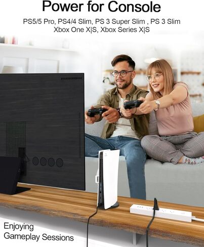 سلك طاقة تيار متردد بطول 6 أقدام لأجهزة Xbox One S/X وXbox 1x/1s وPS5 PS4 PS3 PS2 PlayStation 5 4 وحدة تحكم الألعاب النحيفة، كابل طاقة قابس بديل in Saudi Arabia