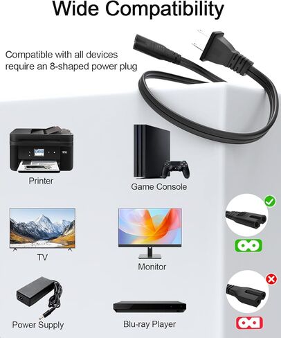 سلك طاقة تيار متردد بطول 6 أقدام لأجهزة Xbox One S/X وXbox 1x/1s وPS5 PS4 PS3 PS2 PlayStation 5 4 وحدة تحكم الألعاب النحيفة، كابل طاقة قابس بديل in Saudi Arabia