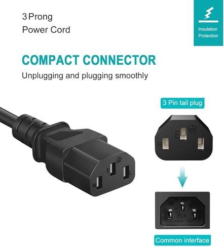 Speaker Power Cord for ION Block Rocker, ION Pathfinder 4 3 2, ION Tailgater Bluetooth Speaker, Monster Rockin Rolle, Explorer Portable Speaker Guitar Amplifier 3 Prong AC Cable Replacement 10 Feet in Saudi Arabia