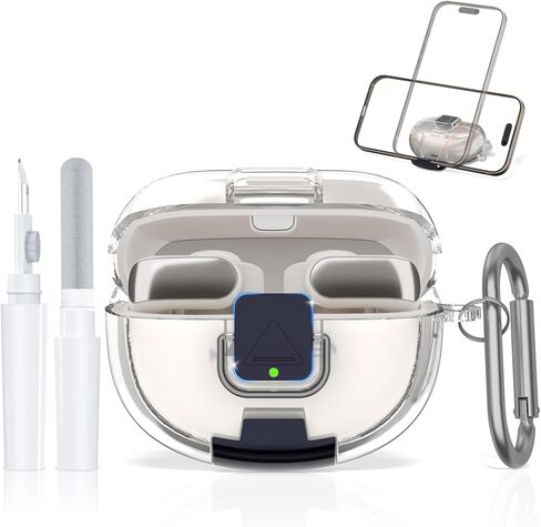 حافظة سماعات أذن Bose Ultra Open مع قفل آمن وحامل هاتف، حافظة شفافة واقية مقاومة للصدمات من مادة TPU الناعمة لملحقات سماعات أذن Bose المفتوحة مع قلم تنظيف وسلسلة مفاتيح (شفاف) in Kuwait