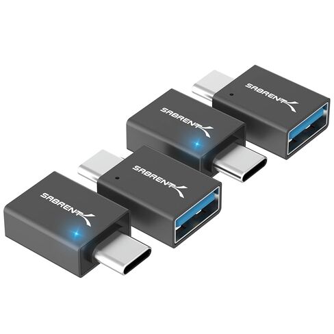 محول SABRENT USB C إلى USB 4 حزم، محول USB 3.2 Type-C أنثى إلى USB-A ذكر، نقل بيانات بسرعة 10 جيجابت في الثانية، التوصيل والتشغيل لأجهزة الكمبيوتر المحمول والكمبيوتر الشخصي ومحرك أقراص فلاش (HB-CAM4) in Saudi Arabia