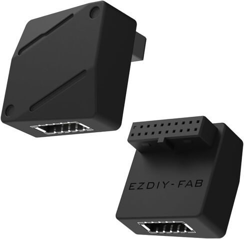 EZDIY-FAB USB 3.2 Gen 1/USB 3.0 رأس اللوحة الأمامية 19 دبوس إلى محول Type-E 90 درجة، محول محول رأس داخلي للوحة الأم - أسود-RVS in Saudi Arabia