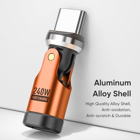 محول USB C بقوة 240 وات [3 حزم] محول USB C 90 درجة / محول الزاوية اليمنى C / محولات USBC 180 درجة / محولات USBC إلى USBC للهاتف 16/15، سلسلة Ma-Book Pro/Pad، Samsung (3) in Kuwait