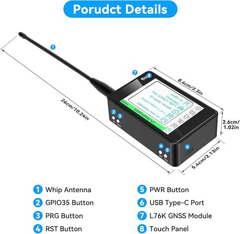 ESP32 LoRa V4 Expansion Kit, Including Touch Panel, Protective Housing, Expansion Board, Whip Antenna, L76K GNSS Module, Sensors, Buzzer Supports WiFi BLE 915MHz LoRa for Meshtastic LoRaWAN in Saudi Arabia