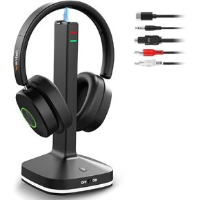 Wantek Wireless Headphones for TV Watching, TV Headphones Wireless for Seniors with Transmitter Charging Base, No Delay Bluetooth Headset for Hard of Hearing, Plug and Play in Saudi Arabia