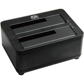 محطة إرساء محرك الأقراص الصلبة الخارجية USB 3.0 إلى SATA I/II/III Dual Bay لمحرك الأقراص الصلبة 2.5 أو 3.5 بوصة، وSSD مع وظيفة نسخ/استنساخ القرص الصلب [دعم 20 + تيرابايت] in Kuwait