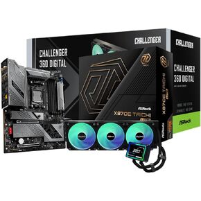 اللوحة الأم ASRock X870E Taichi Lite وحزمة مبرد AIO الرقمي Challenger 360 | منصة AM5 الرائدة مع شاشة رقمية مقاس 3 بوصات in Kuwait