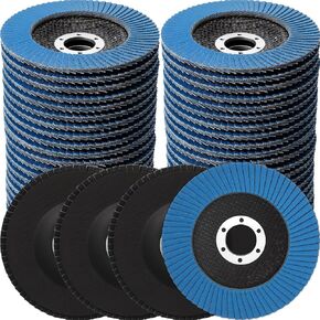 Landhoow 80 Pack Flap Disc 4 1/2 Grinding Sanding Discs Flapper Wheels Aluminum Oxide Abrasive, Type #27 Fine Processing Grinding Wheels for Angle Grinder Wood Metal Sanding (Blue,40 Grit) in Kuwait