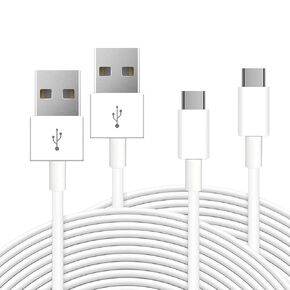 2 قطعة كابل USB C بطول 16.4 قدم/5 متر، سلك شحن طاقة USB A إلى USB C لـ Blink Mini 2/Outdoor 4، كاميرا داخلية قابلة للإمالة الدائرية، eufy Cam S3 Pro، SoloCam S340/S350/S220/C210، والمزيد من الأجهزة - أبيض in Kuwait
