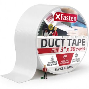 XFasten Black Duct Tape Heavy Duty Waterprooof Super Strong 2" x 50 Yards (5-Pack, 750ft Total) 11mils Extra Thick and Waterproof Heavy Duty Duct Tape Black Color for HVAC, Indoor, and Outdoor Use in Kuwait