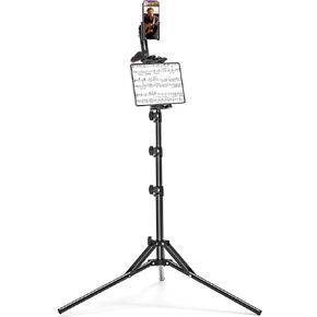 Tripod Stand for Tablet Camera Phone, 63-inch Height Adjustable iPad Mount Holder, 360° Rotating Tablet Tripod with 2 Holders for 4.7-12.9 inch iPad Pro/iPhone, 1/4 inch Interface for Camera/Light/Mic in Saudi Arabia
