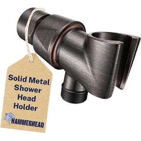 HammerHead Showers® Solid Metal Handheld Shower Head Holder - Matte Black - Adjustable Shower Wand Holder with Universal Wall Hook Bracket and Brass Pivot Ball - Hand Held Shower Head Holder in Saudi Arabia