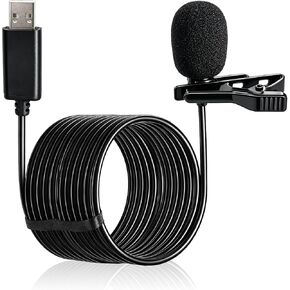 ميكروفون USB Lavalier للكمبيوتر، ميكروفون كمبيوتر USB-A مكثف متعدد الاتجاهات لأجهزة الكمبيوتر المحمول وأجهزة الكمبيوتر الشخصية وأجهزة Mac، البث المثالي والألعاب والبث وميكروفون سطح المكتب، كابل 2 متر in Kuwait