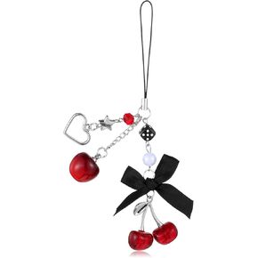 Cute Cherry Phone Charm Strap – Aesthetic Y2K Phone Chain for Cellphone, Camera, Keys & Bag, Cherry Decor Pendant, Trendy Gift for Women & Teens in Kuwait