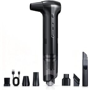 Electric Air Duster & Vacuum 2-in-1, Dual Brushless Motor 130000RPM Compressed Air Duster, 16000PA Handheld Vacuum, 3 Speed Mini Blower, Fast Charging 6000mAh Rechargeable, Keyboard Car Cleaning Kit in Saudi Arabia