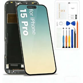 for iPhone 15 Pro Screen Replacement for iPhone 15 Pro LCD Display Digitizer Touch Screen Assembly with Repair Kits,Compatible with A2848, A3101, A3102, A3104 in Kuwait