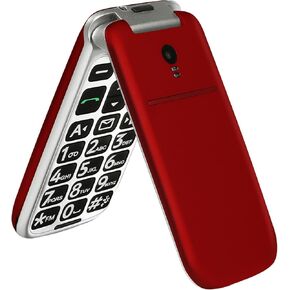 artfone G3 Red - هاتف خلوي VoLTE Flip لكبار السن 丨 هواتف غير مقفلة مع زر SOS 丨 زر كبير وصوت عالٍ 丨 كاميرا 丨 ساعة ناطقة 丨 اتصال سريع 丨 حر اليدين 丨 هاتف غبي 丨 قاعدة شحن 丨 هاتف التحدث والرسائل النصية فقط in Kuwait