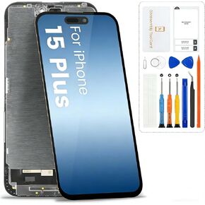 for iPhone 15 Plus Screen Replacement,LCD for iPhone 15 Plus Display Digitizer Touch Screen Assembly with Repair Kits for Model A3094 A2847 A3093 A3096 in Kuwait