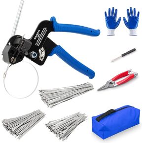 Stainless Steel Cable Tie Gun Metal Zip Cutter Heavy Duty Outdoor, 250PCS 304 Metal Zip Ties Adjustable Fastening Cutting Tie Tool Sets for Vehicles Exhaust Wrap Wire Fence Chicken Coop in Saudi Arabia