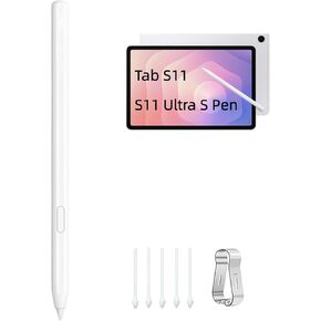 قلم Tab S11 S لهاتف Samsung Galaxy Tab S11/ Tab S11 Ultra جميع الإصدارات، قلم Tab S11 Ultra S Pen 0.7 مم، مستشعر ضغط 4096 مع أطراف/أطراف (أبيض) in Kuwait