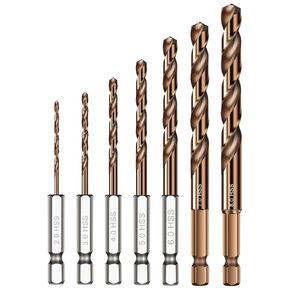 Hex Shank Cobalt Metric Drill Bit Set, 12 PCS (2, 2.5, 3, 3.5, 4, 5, 5.5, 6, 6.5, 7, 7.5, 8 mm), High-Speed Steel Impact Driver Bits for Metal, Steel, Wood, Plastic, Aluminum Alloy in Saudi Arabia