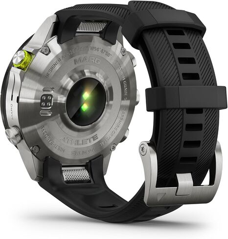 Garmin MARQ Athlete (Gen 2) Smartwatch, Grade-5 Titanium Case, Sapphire Lens, AMOLED Display, Elite Performance Metrics, Black Silicone Strap, 010-02648-40 (Renewed) in Saudi Arabia