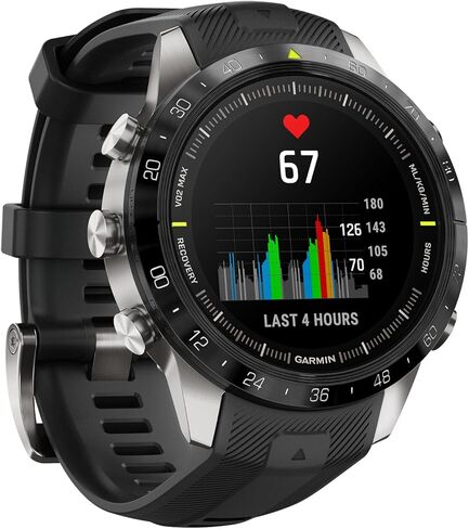 Garmin MARQ Athlete (Gen 2) Smartwatch, Grade-5 Titanium Case, Sapphire Lens, AMOLED Display, Elite Performance Metrics, Black Silicone Strap, 010-02648-40 (Renewed) in Saudi Arabia