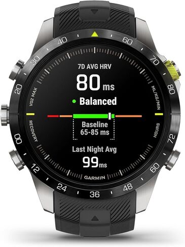 Garmin MARQ Athlete (Gen 2) Smartwatch, Grade-5 Titanium Case, Sapphire Lens, AMOLED Display, Elite Performance Metrics, Black Silicone Strap, 010-02648-40 (Renewed) in Saudi Arabia
