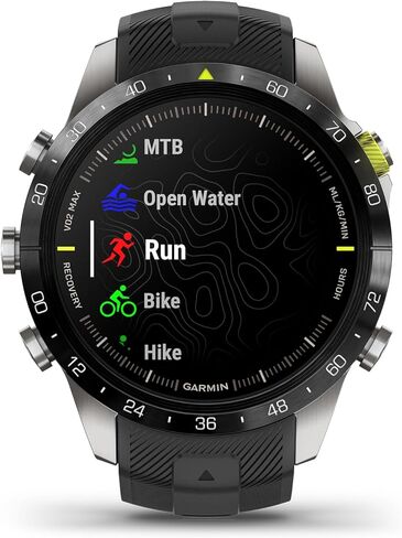Garmin MARQ Athlete (Gen 2) Smartwatch, Grade-5 Titanium Case, Sapphire Lens, AMOLED Display, Elite Performance Metrics, Black Silicone Strap, 010-02648-40 (Renewed) in Saudi Arabia