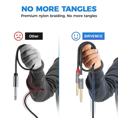 كابل ممتاز 6FT RCA إلى 1/4، كابل صوت ستيريو مزدوج 1/4 بوصة TS إلى RCA مزدوج مطلي بالذهب، خالي من الضوضاء وطويل الأمد 1/4 إلى RCA كابل صوت لأنظمة الصوت المنزلية ومكبرات الصوت ومكبرات الصوت in Saudi Arabia