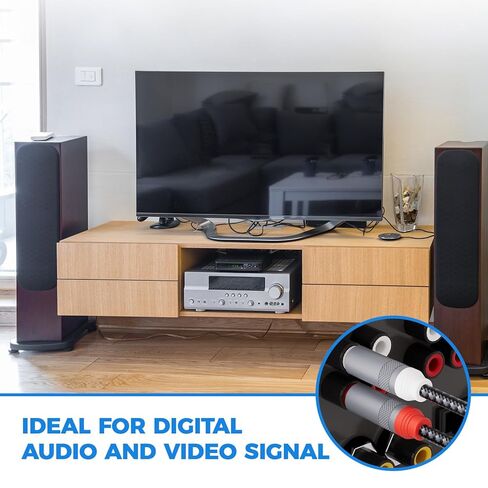 كابل ممتاز 6FT RCA إلى 1/4، كابل صوت ستيريو مزدوج 1/4 بوصة TS إلى RCA مزدوج مطلي بالذهب، خالي من الضوضاء وطويل الأمد 1/4 إلى RCA كابل صوت لأنظمة الصوت المنزلية ومكبرات الصوت ومكبرات الصوت in Saudi Arabia
