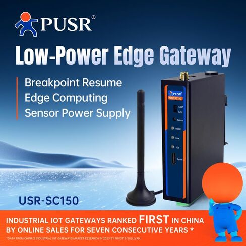 طاقة منخفضة DIN-Rail 4G Edge Gateway توريد مودم خلوي/اقتناء/نقل حوسبة الحافة عملية سهلة التخزين المؤقت دون اتصال USR-SC150-E in Saudi Arabia