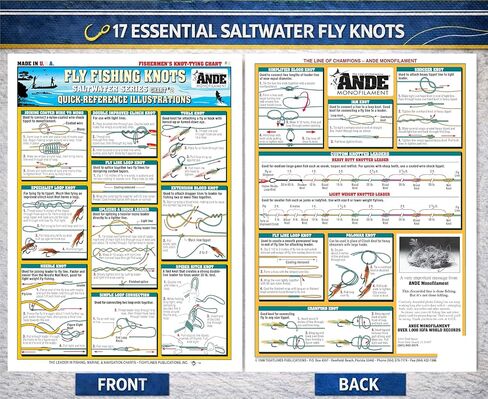 Fly Fishing Knot Tying Chart #8 (Saltwater Series #2) - Waterproof Quick Reference Guide to 18 Essential Fly Knots - Double-Sided & Easy to Read - Great Gift for Beginners | Fishermen's Knots in Saudi Arabia
