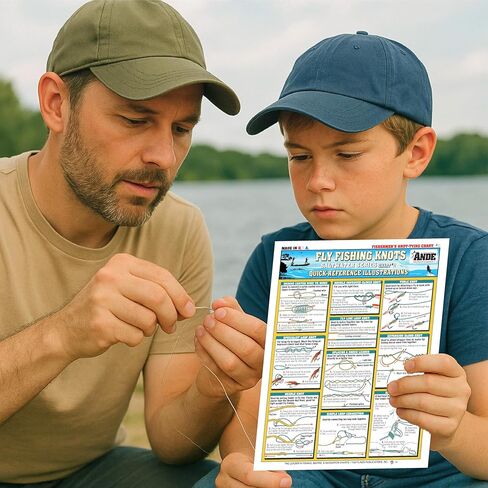 Fly Fishing Knot Tying Chart #8 (Saltwater Series #2) - Waterproof Quick Reference Guide to 18 Essential Fly Knots - Double-Sided & Easy to Read - Great Gift for Beginners | Fishermen's Knots in Saudi Arabia