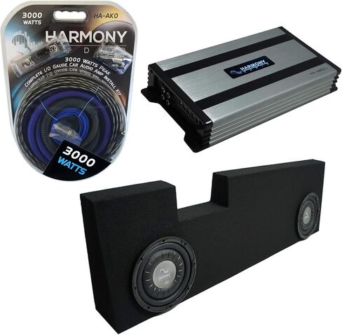 Harmony Audio (2) HA-F124 Subwoofer Dual 12" Sub Box Bundle HA-A800.1 Amp Compatible with 2001-2014 Ford F250 F350 Super Crew Truck in Saudi Arabia
