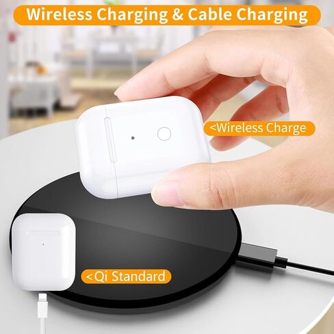 Wireless Charging Case Compatible with Apple AirPods 1st & 2nd Generation, Replacement Hard Shell Cover with Charging Function (White) in Saudi Arabia