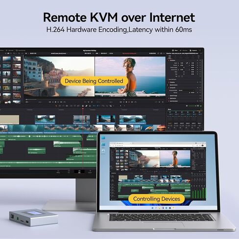 ONEKVM Wi-Fi Remote KVM Over IP Internet,4K IP KVM Remote Control PC,Server,Remote Power Control, LCD Screen,ZeroTier,Local Monitor, TF Card,Webcam,Wake, Install OS Via BIOS, Windows Mac Linux Android in Saudi Arabia