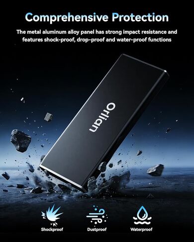 Orlian 500GB External Portable SSD Solid State Drive USB 3.1 Gen 2 Up to 500MB/s High-Speed Solid State Drive for Phone, Windows, Android, PC and More in Kuwait
