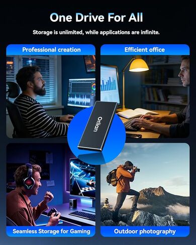 Orlian 500GB External Portable SSD Solid State Drive USB 3.1 Gen 2 Up to 500MB/s High-Speed Solid State Drive for Phone, Windows, Android, PC and More in Kuwait