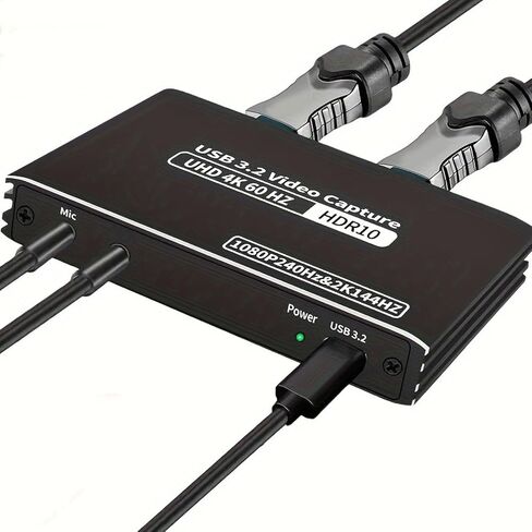 بطاقة التقاط فيديو USB3.2 لـ Creator Pro، حلقة 4K60 HDR، سجل 1080P60، ممر VRR، توصيل تشغيل معدني للكاميرا PC OBS Vmix in Kuwait
