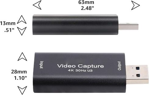 Zopsc 4K HDMI Video Capture Card, HDMI to USB 3.0, 1080P 60Hz Recording, Low Latency Plug and Play Audio Video Capture Device for Streaming Gaming OBS Conference in Saudi Arabia