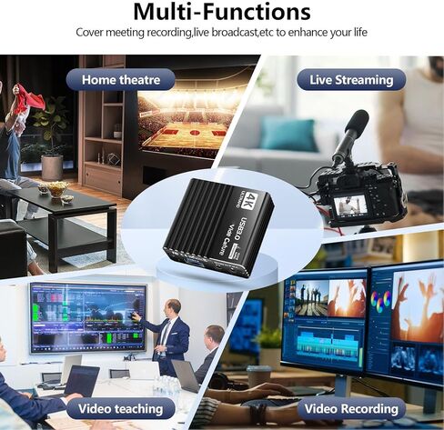 Cuifati USB 3.0 Video Card 4K 2.0 Device with Plug and Play No Driver Needed for Live Streaming Gaming Recording in Saudi Arabia