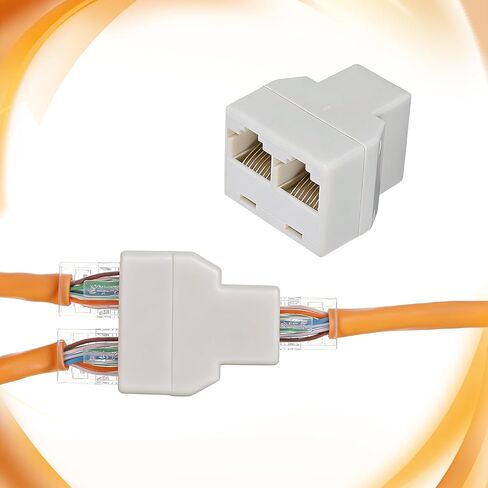 4 Pack Rj45 Splitter Cat 6 Splitter Ethernet Cable Splitters 1 to 2 Coupler Double Socket Hub Interface Contact Modular Plug Network Inline Cat5 Cat5e Cat6 Cables Hub for Pc Laptop Security Camera in Saudi Arabia
