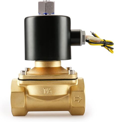 Baomain 1-1/2 inch DC 24V Brass Electric Solenoid Valve Water Air NC Valve 2W-400-40 in Saudi Arabia